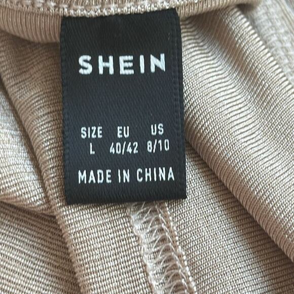 SHEIN SEXY Cut Out Waist Tan Jumpsuit - Picture 7 of 7